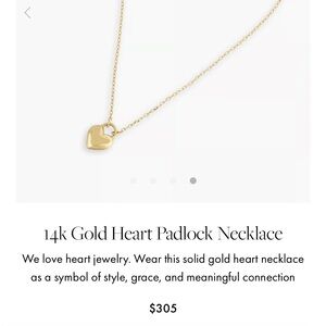 Gorjana 14k Gold heart padlock necklace